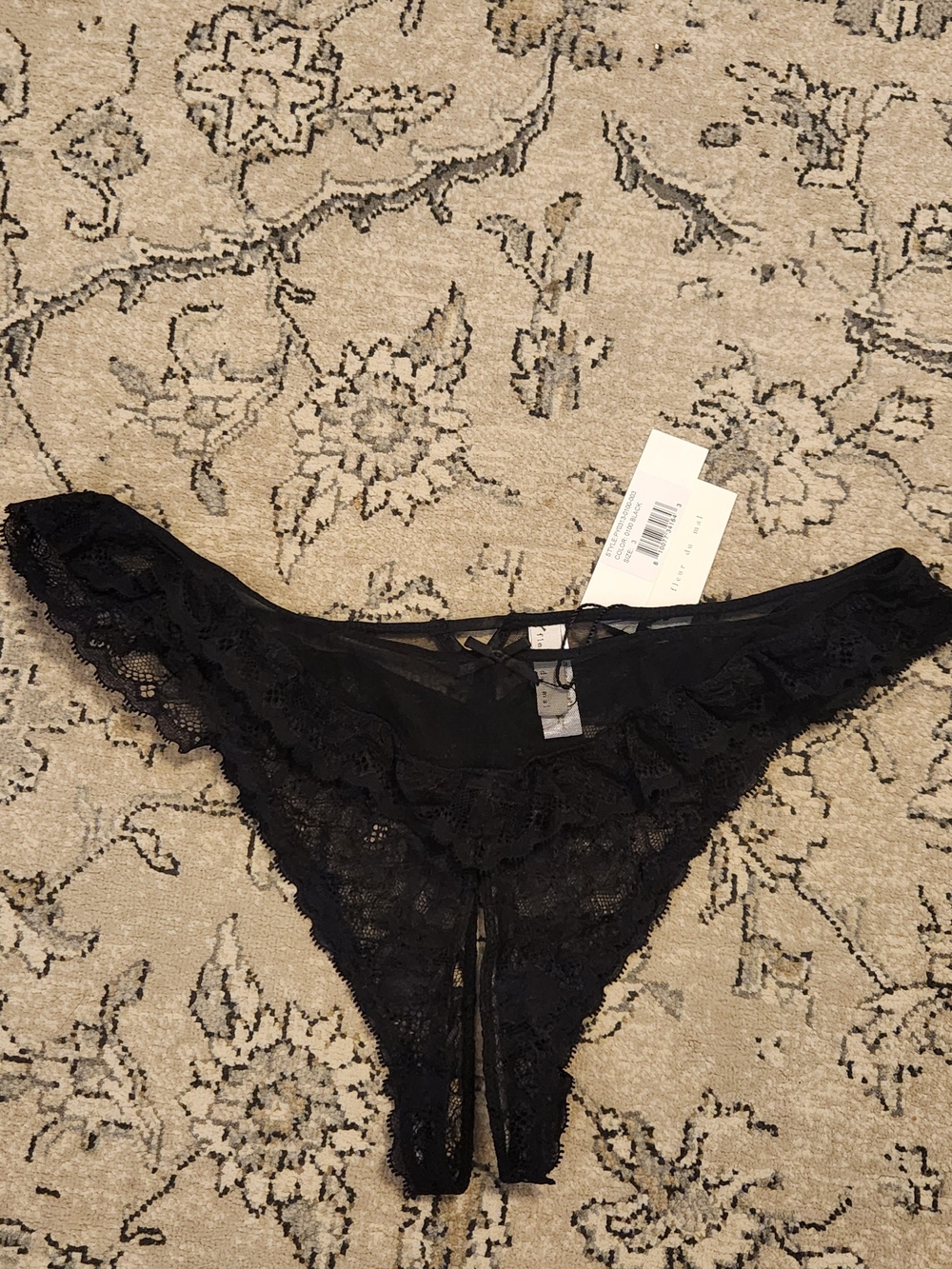 Fleur du Mal Black Lace Overt Panty